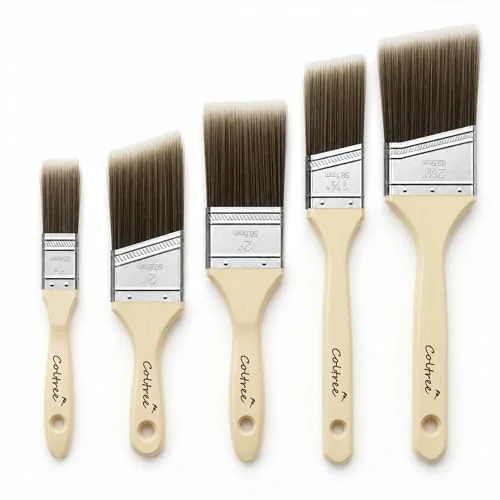 Coltree 5-piece paint brush set used for the damp-brush technique with water-based paint
