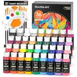 Shuttle Art 36-color acrylic paint set with brushes and palette