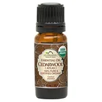 US Organic Atlas cedarwood essential oil, 10 ml amber glass bottle