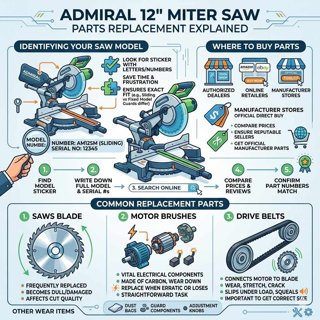 Admiral 12 Miter Saw Parts Replacement Explained