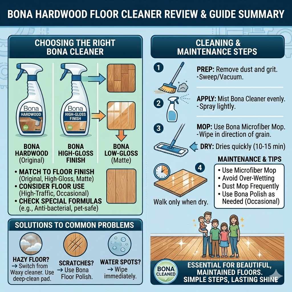 Bona Hardwood Floor Cleaner Review & Guide Summary