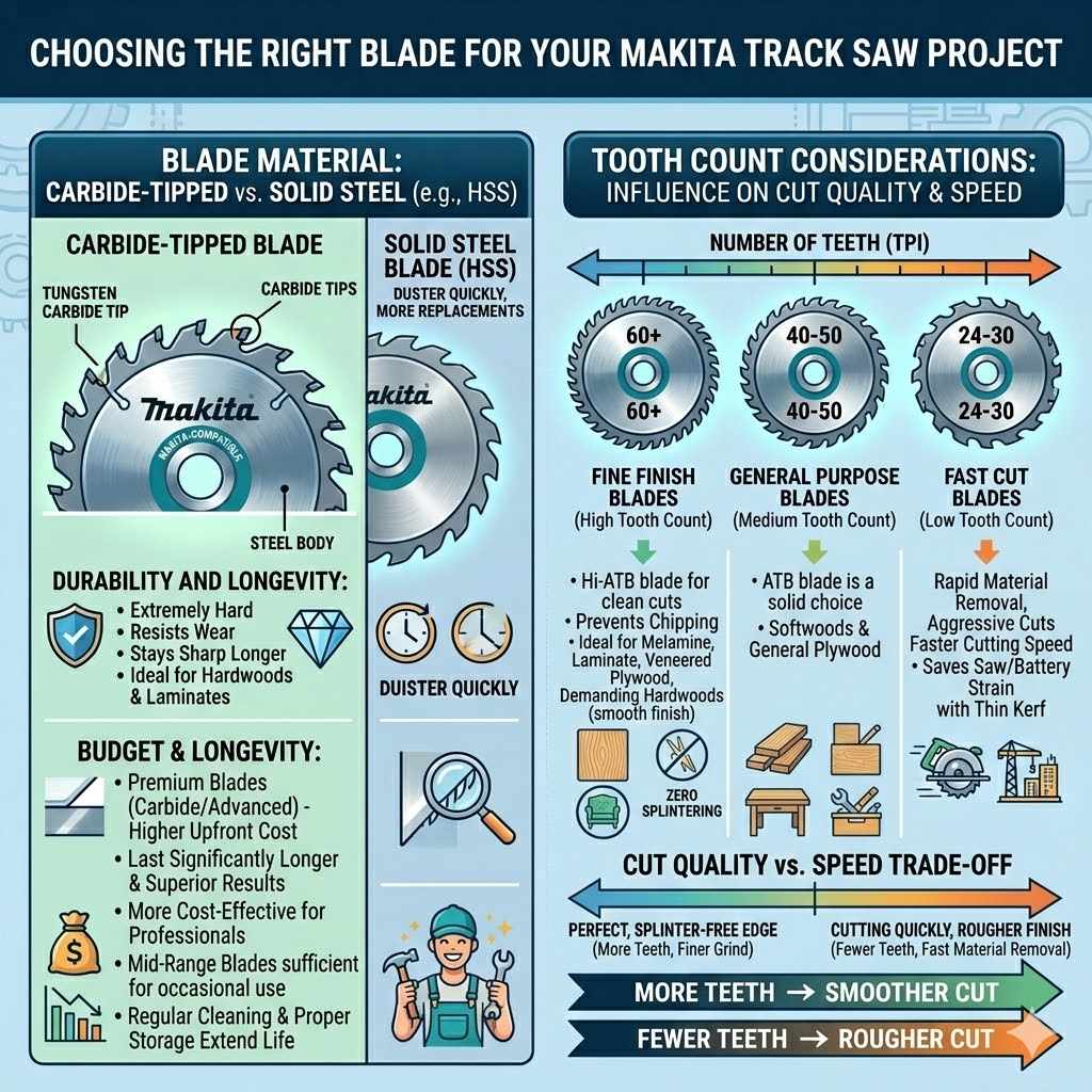 Choosing the Right Blade for Your Makita Track Saw Project