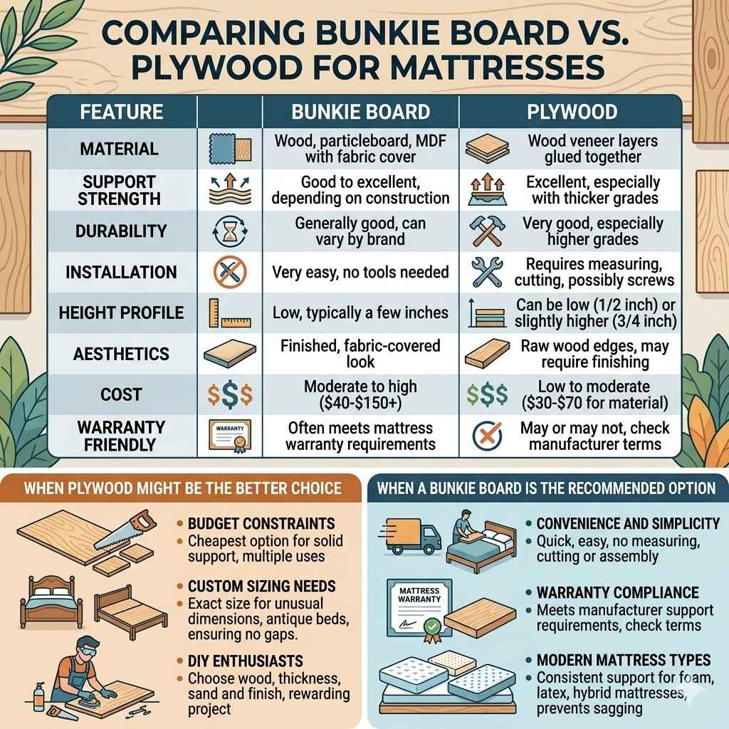 Comparing Bunkie Board vs Plywood for Mattresses