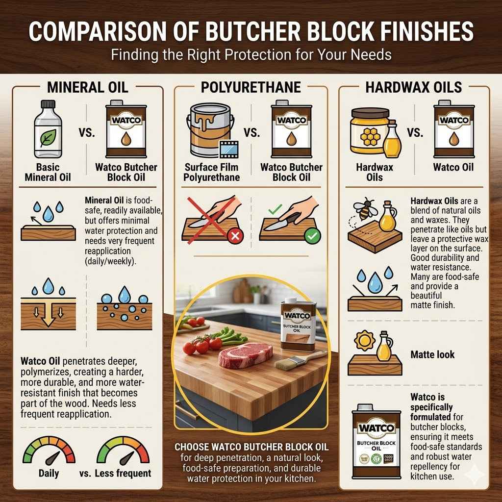 Comparison to Other Butcher Block Finishes