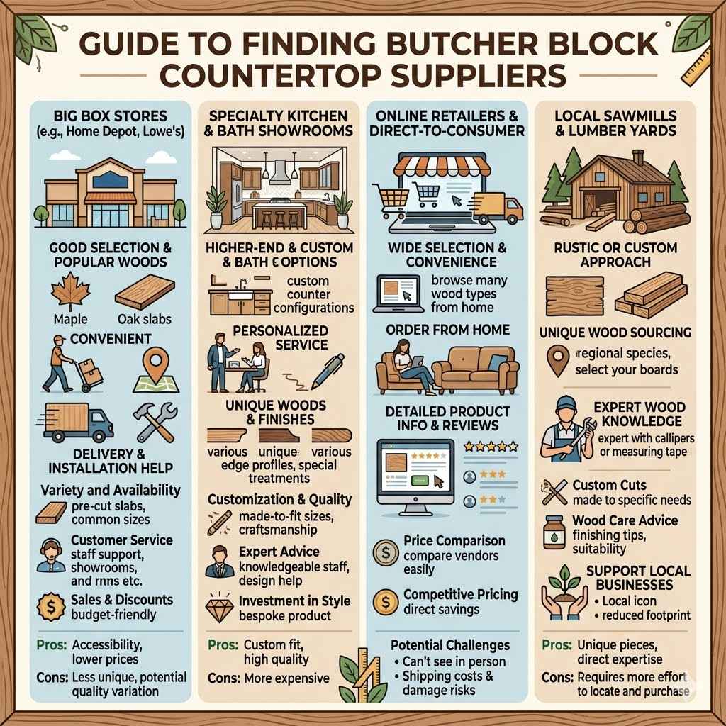 Finding Butcher Block Countertop Suppliers