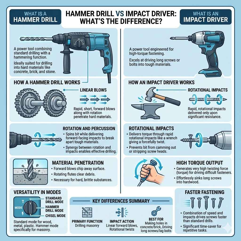 Hammer Drill Vs Impact Driver What's The Difference