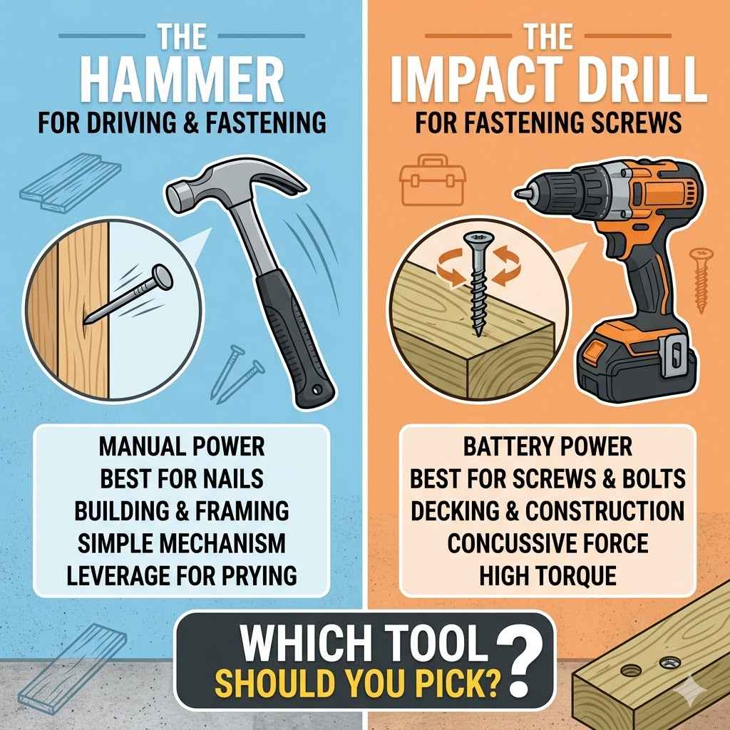 Hammer vs Impact Drill Which Tool Should You Pick