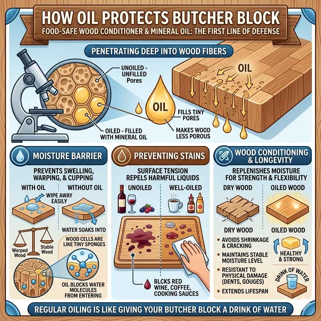 How Oil Protects Butcher Block