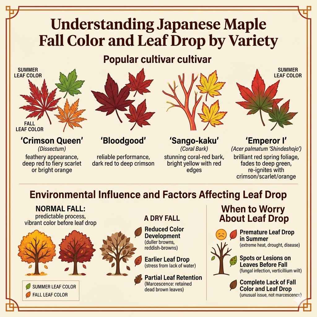 Japanese Maple Fall Color and Leaf Drop by Variety