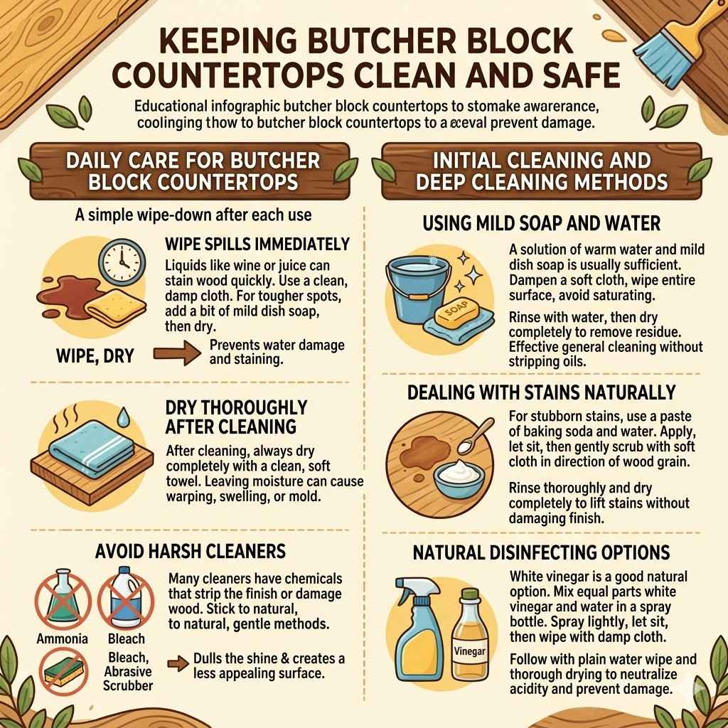 Keeping Butcher Block Countertops Clean and Safe