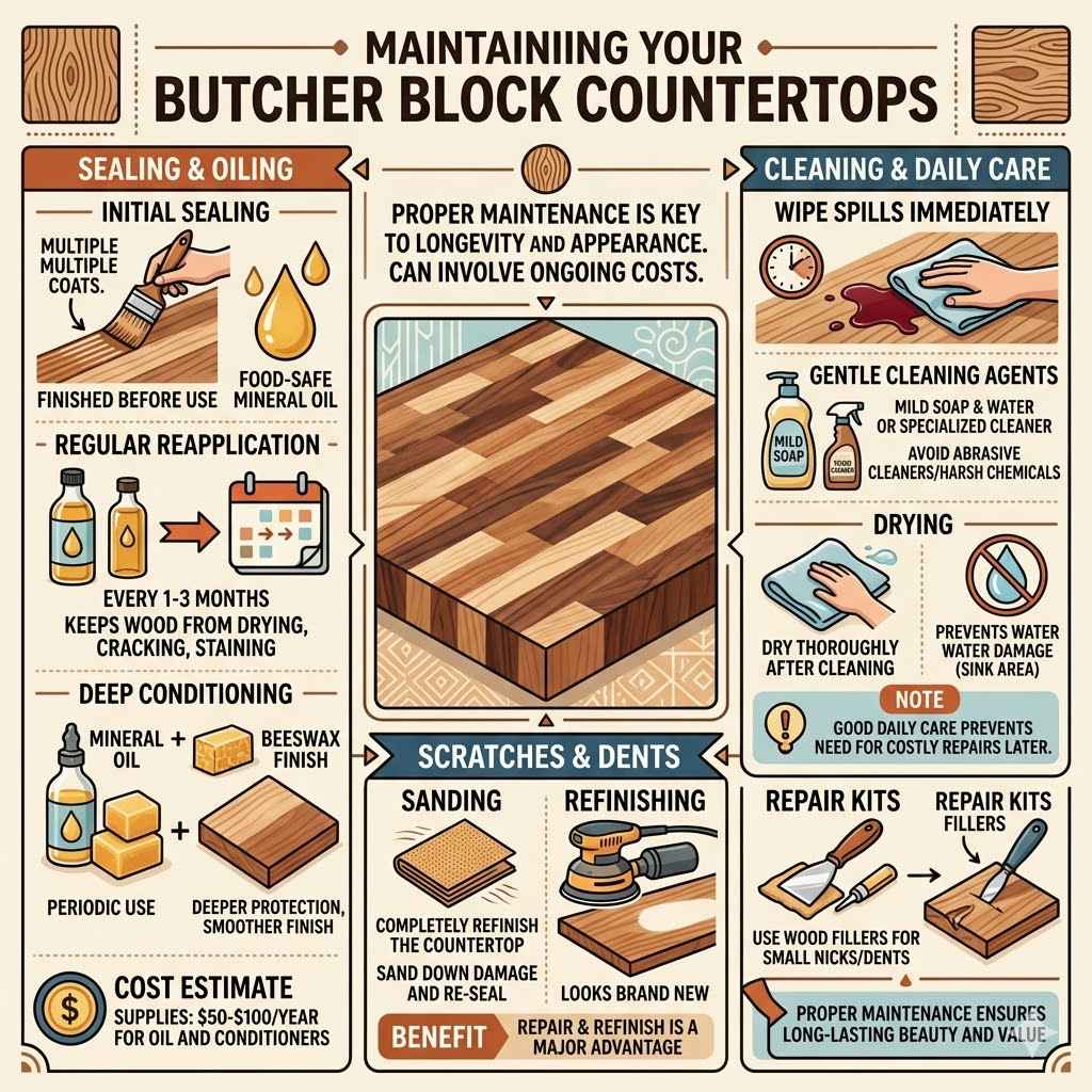 Maintaining Your Butcher Block Countertops