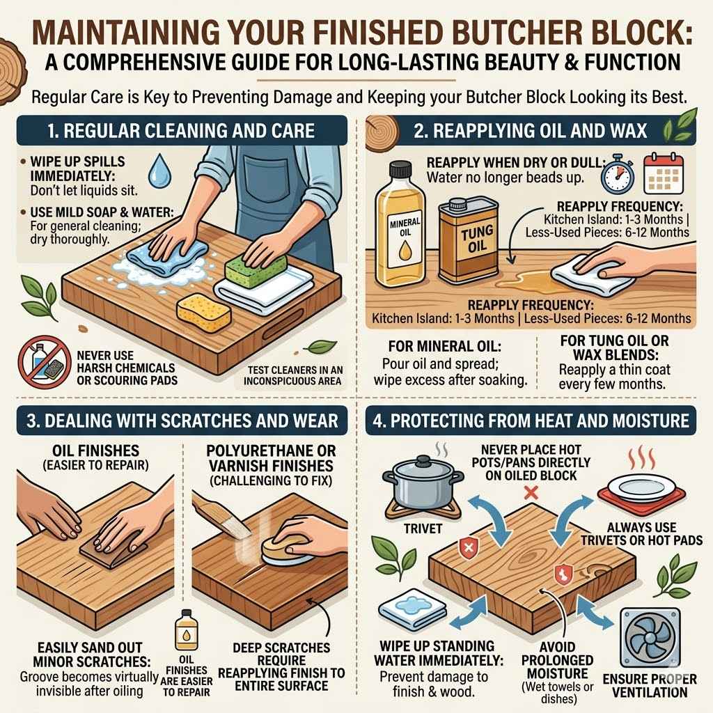 Maintaining Your Finished Butcher Block