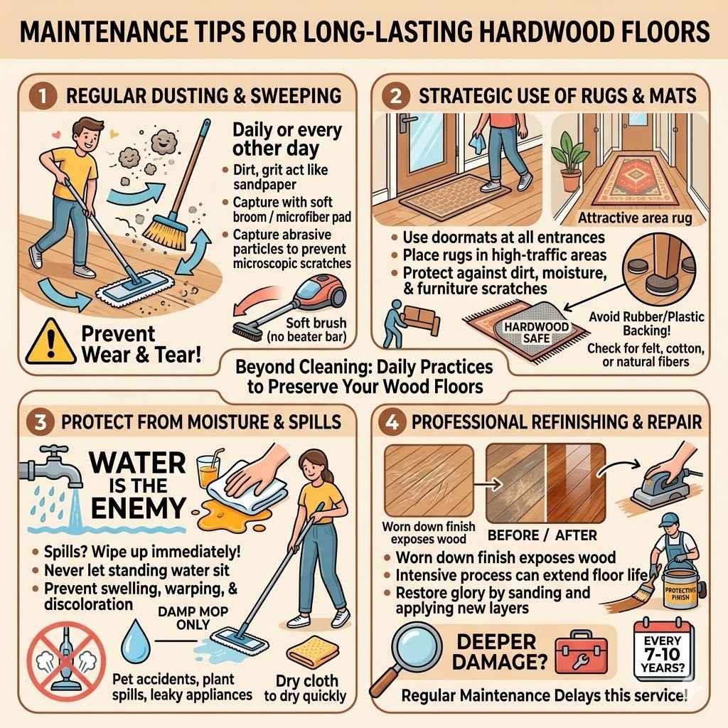 Maintenance Tips for Long-Lasting Hardwood Floors