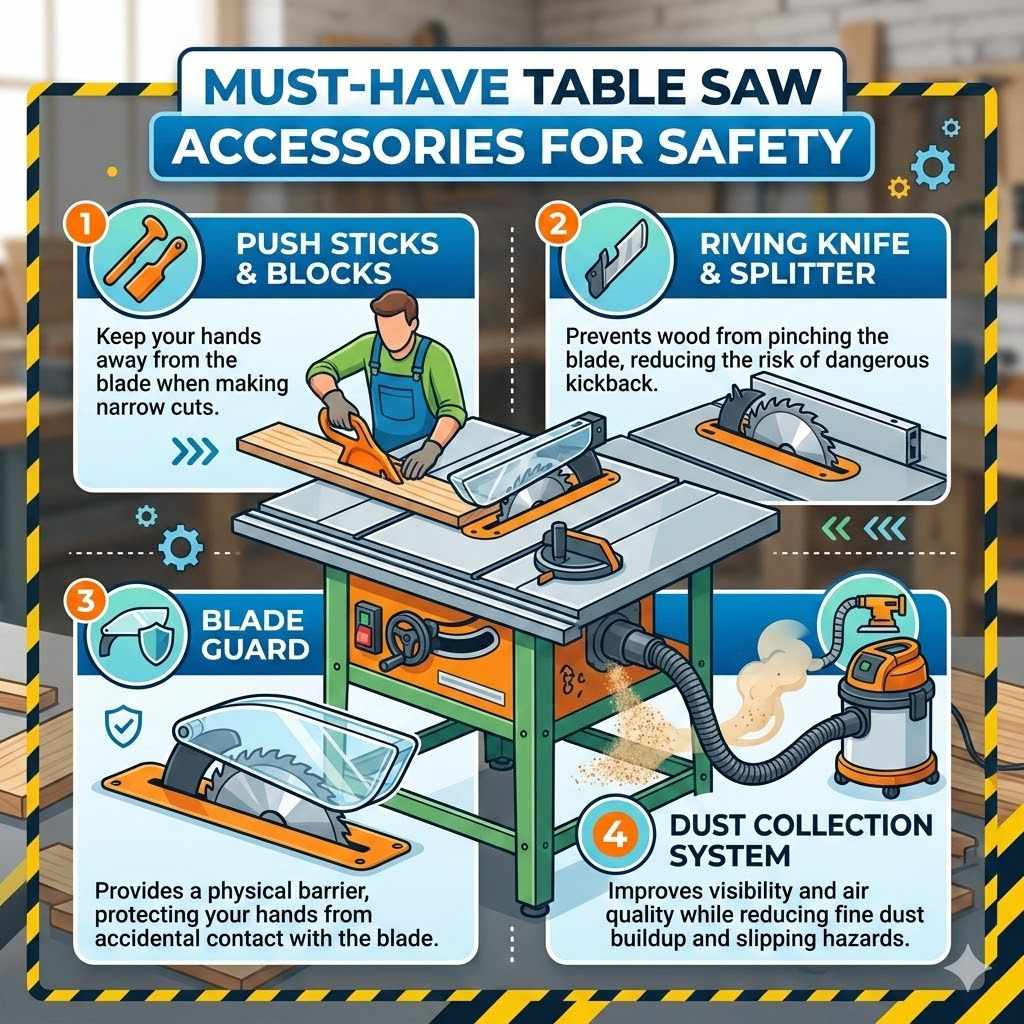 Must-Have Table Saw Accessories For Safety
