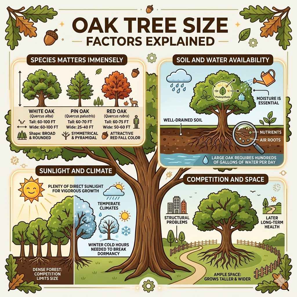 Oak Tree Size Factors Explained
