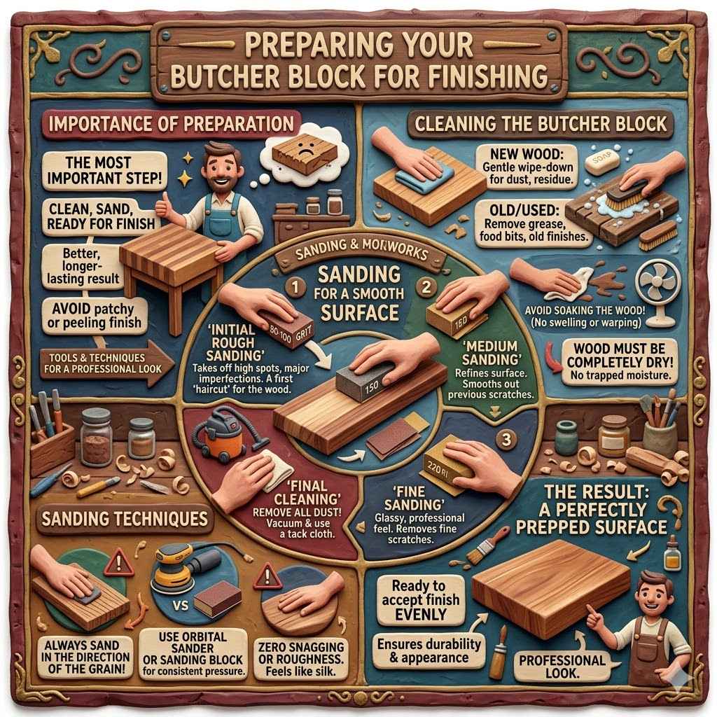 Preparing Your Butcher Block For Finishing