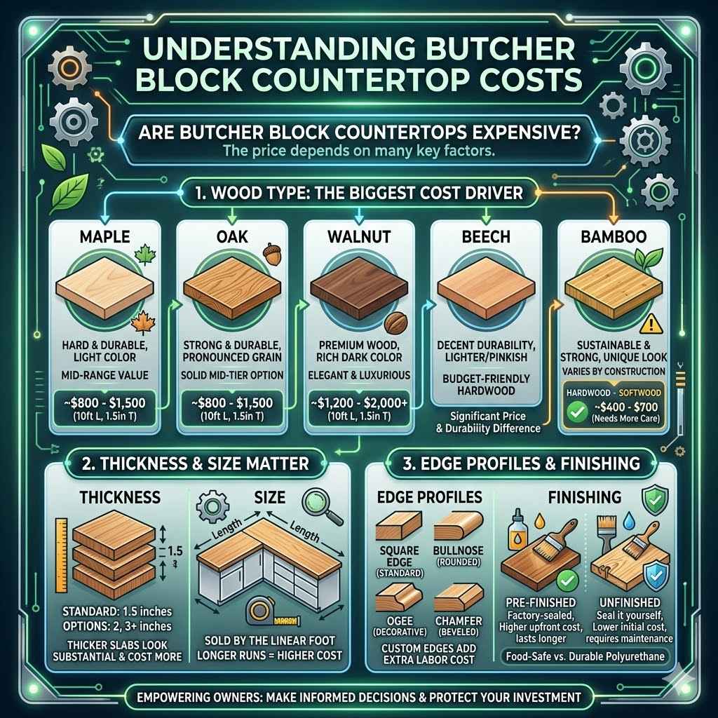 Understanding Butcher Block Countertop Costs