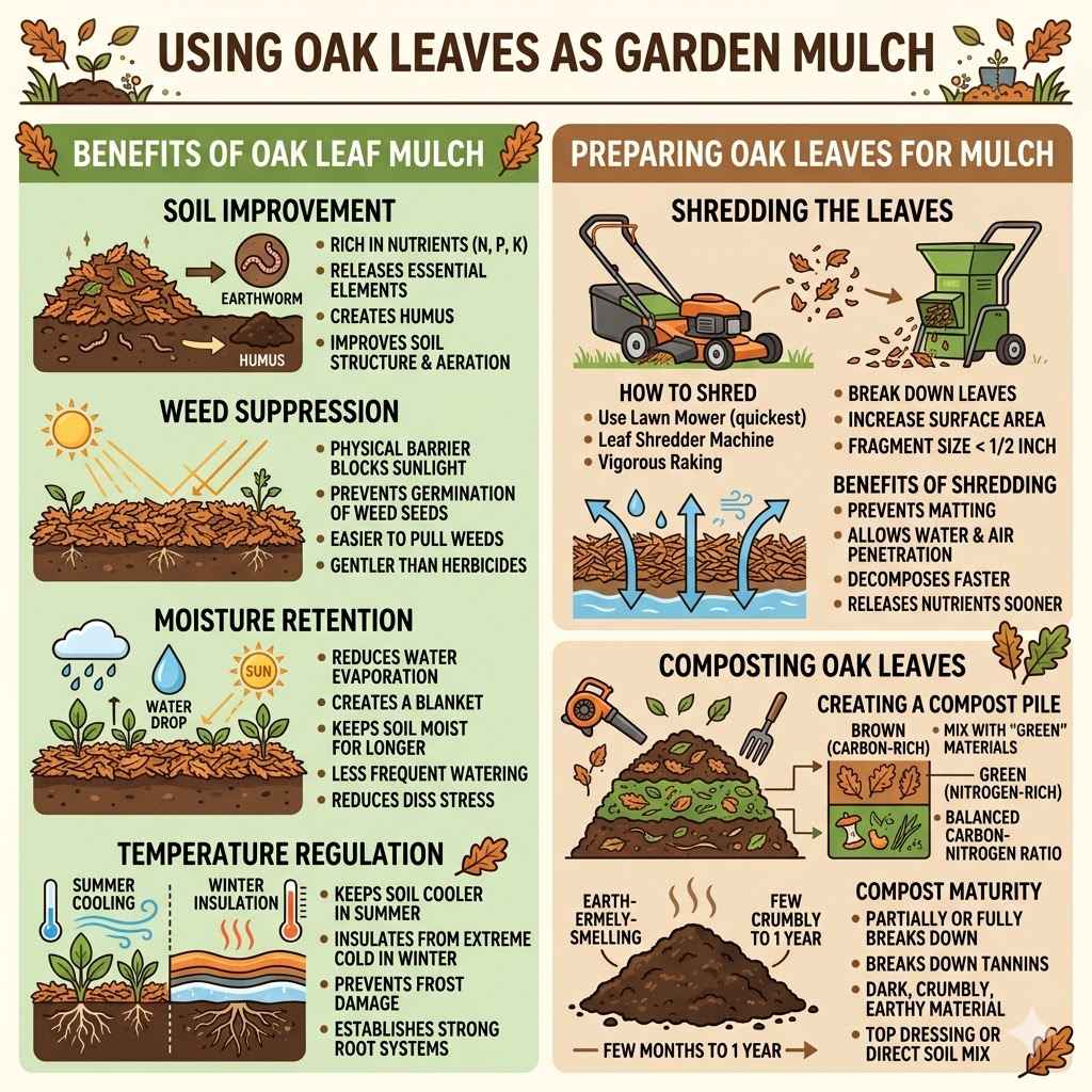 Using Oak Leaves As Garden Mulch