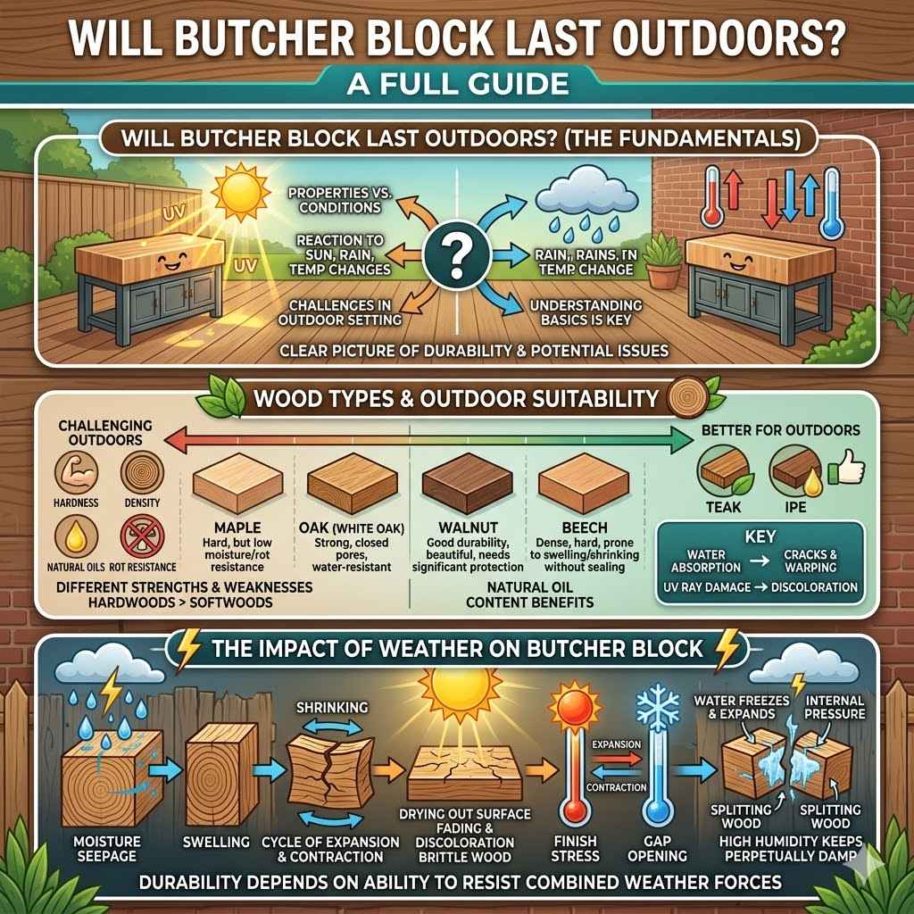 Will Butcher Block Last Outdoors A Full Guide