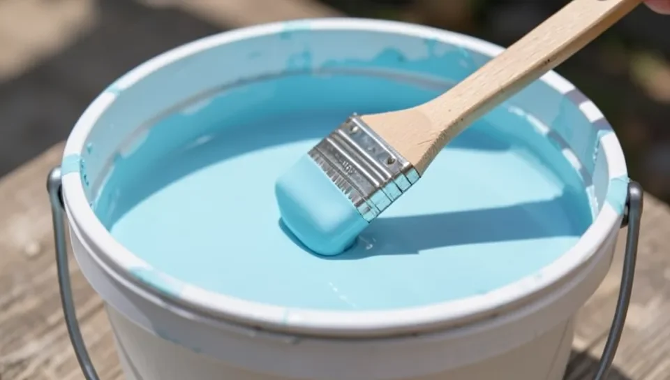Checking the tinted primer color on a stir stick before applying it