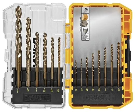 DEWALT DWA1240 cobalt drill bit set with pilot point, 14-piece