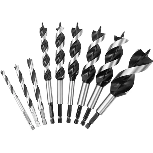 KENDO auger drill bit set for wood, 9-piece