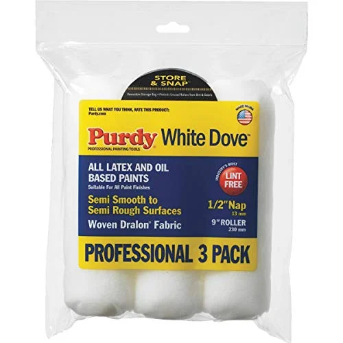 Purdy WhiteDove roller covers, 9 inch, 3 count