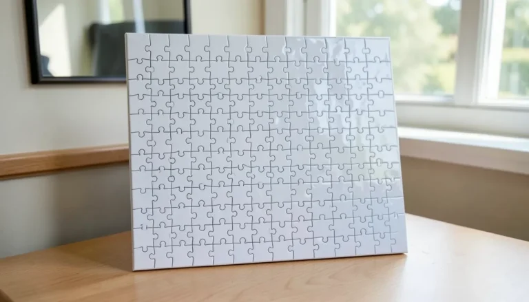 Finished glued jigsaw puzzle with a sealed surface for display