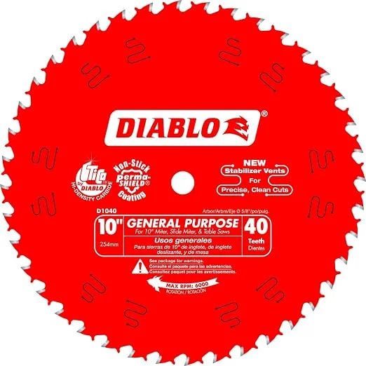 Diablo D1040X 10-inch 40-tooth general purpose saw blade