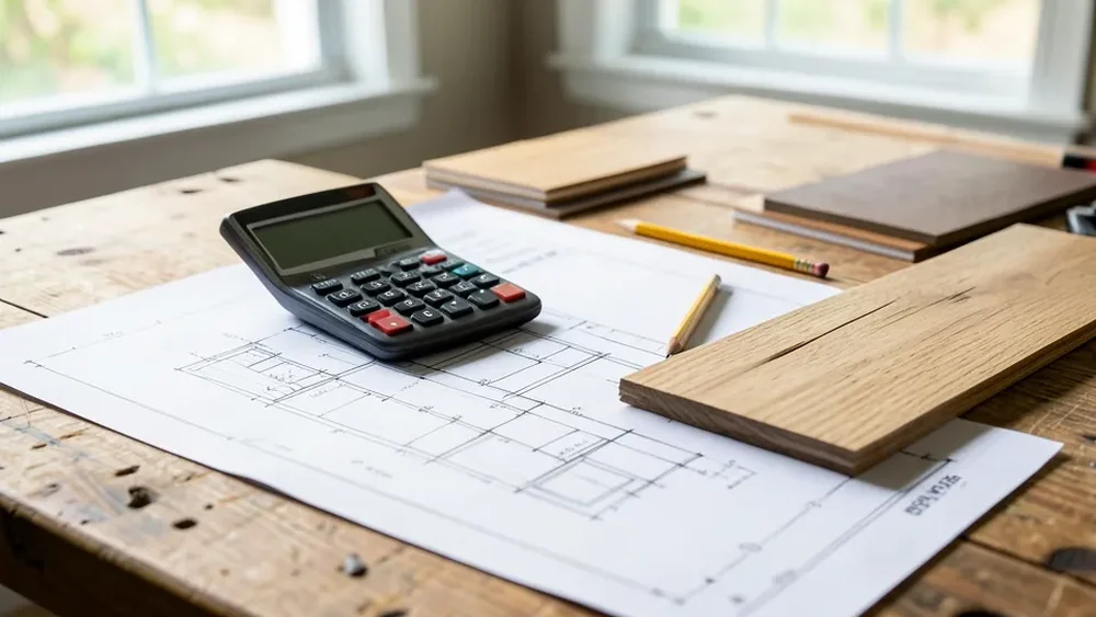 Deck building blueprints and calculator used to estimate wood deck installation cost