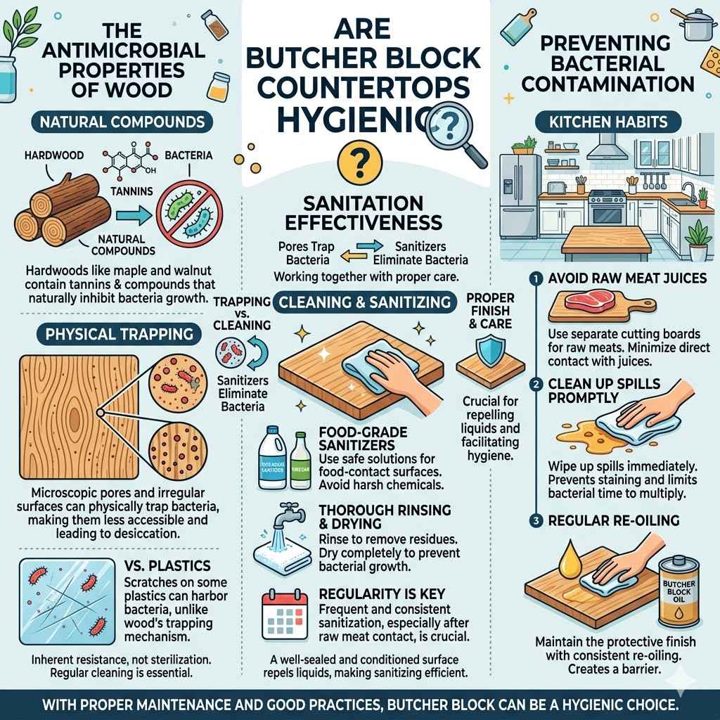 Are Butcher Block Countertops Hygienic
