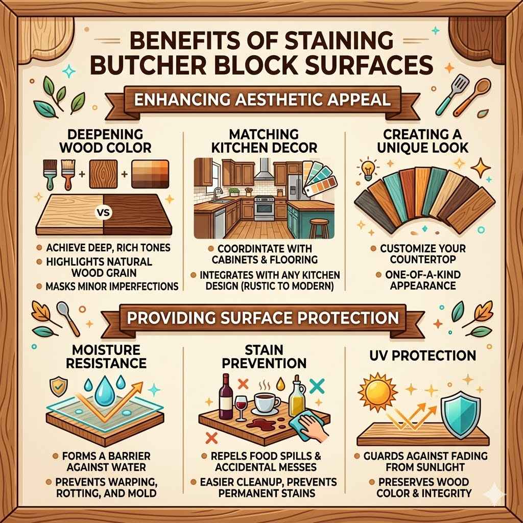 Benefits of Staining Butcher Block Surfaces