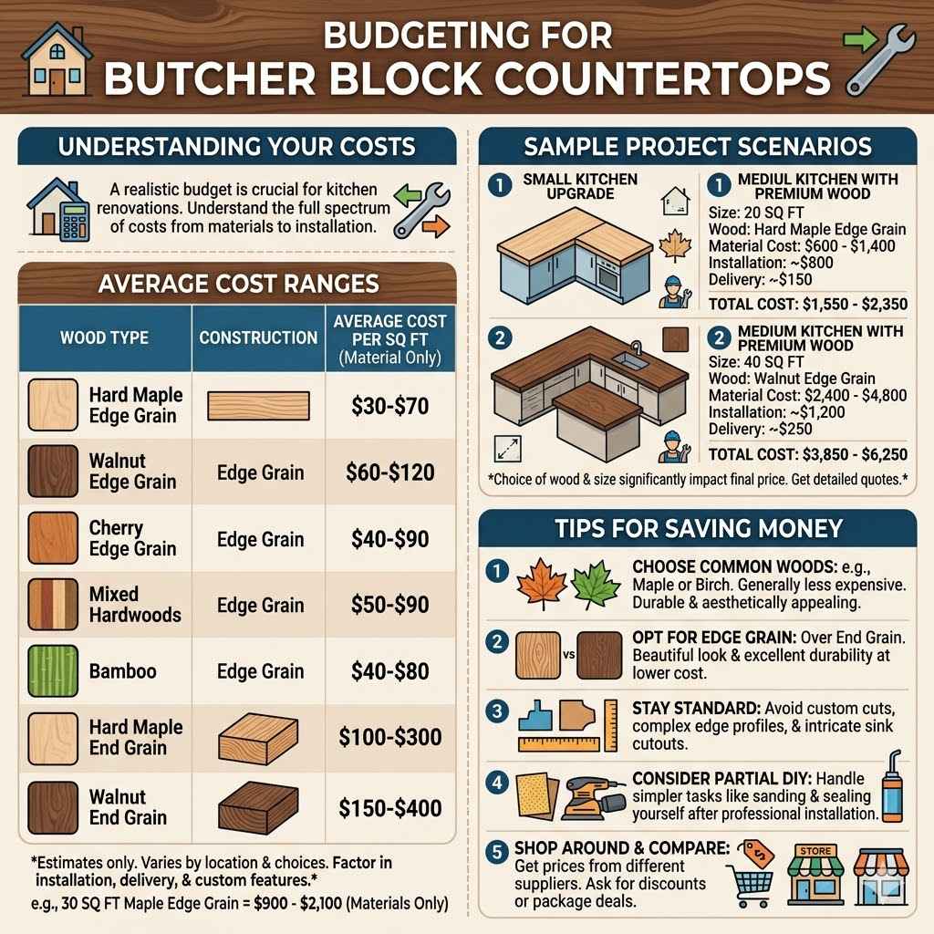 Budgeting for Butcher Block Countertops
