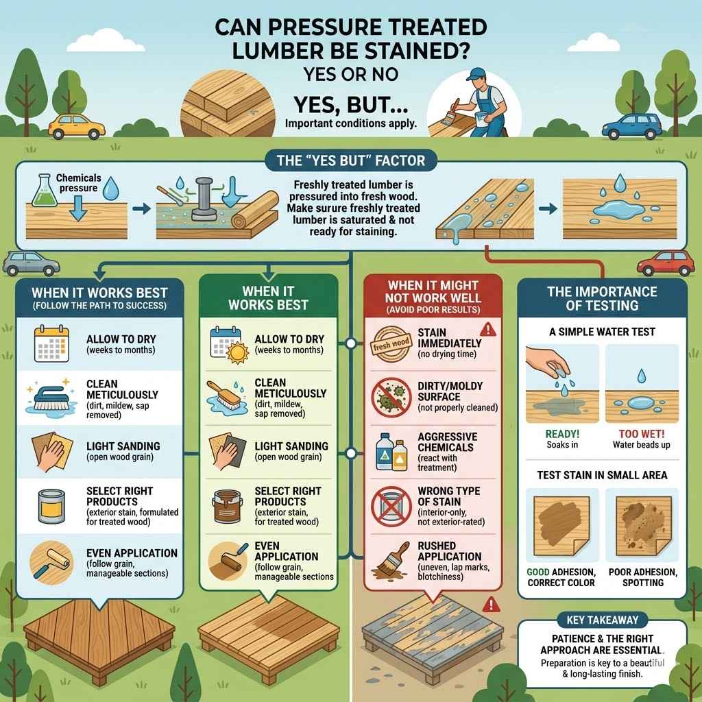 Can Pressure Treated Lumber Be Stained Yes Or No