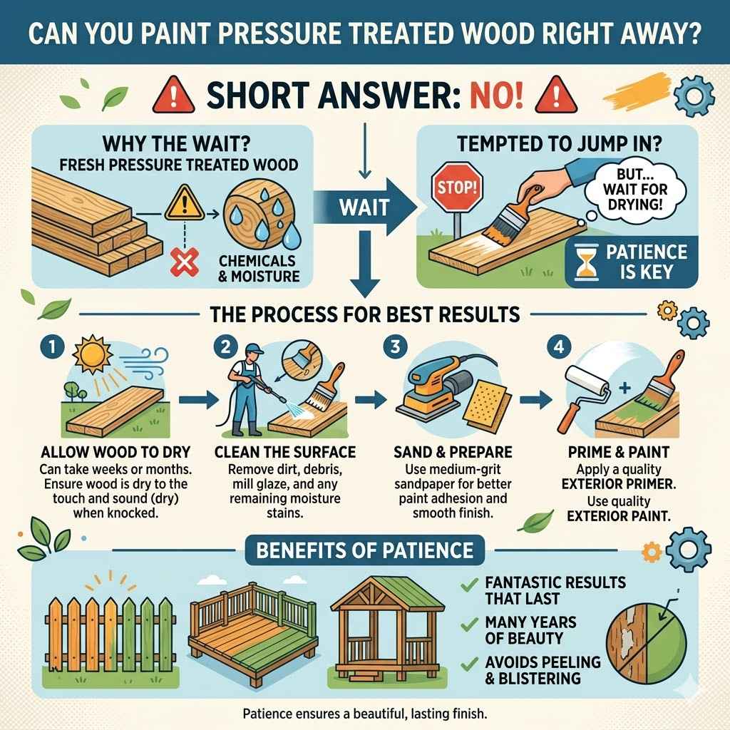 Can You Paint Pressure Treated Wood Right Away