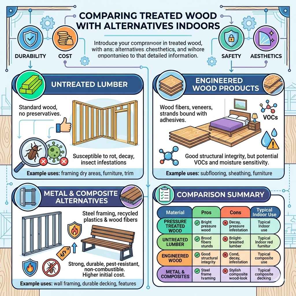 Comparing Treated Wood With Alternatives Indoors