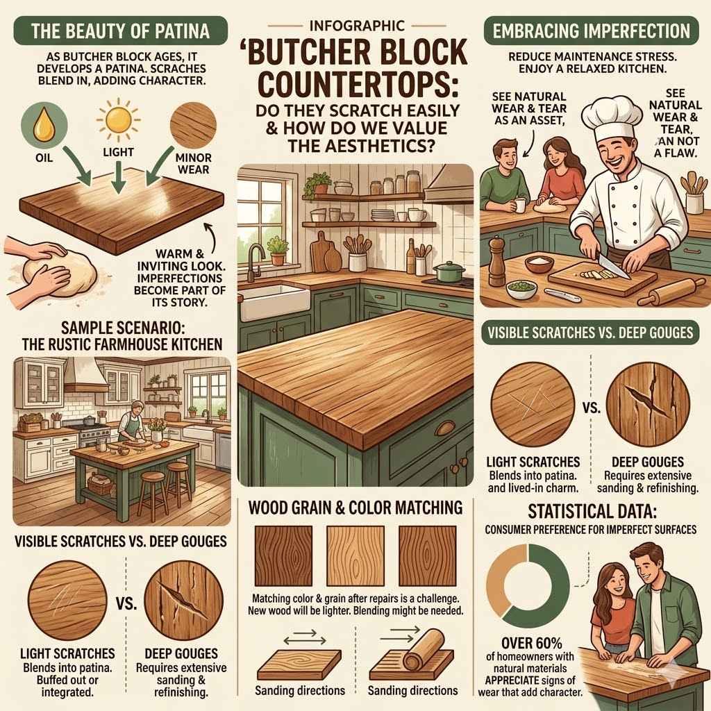 Do Butcher Block Countertops Scratch Easily Considering Aesthetics