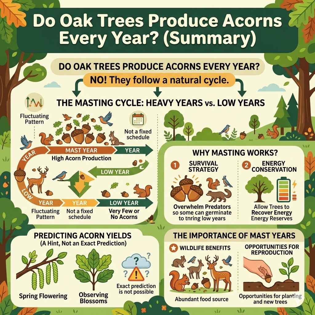 Do Oak Trees Produce Acorns Every Year Summary