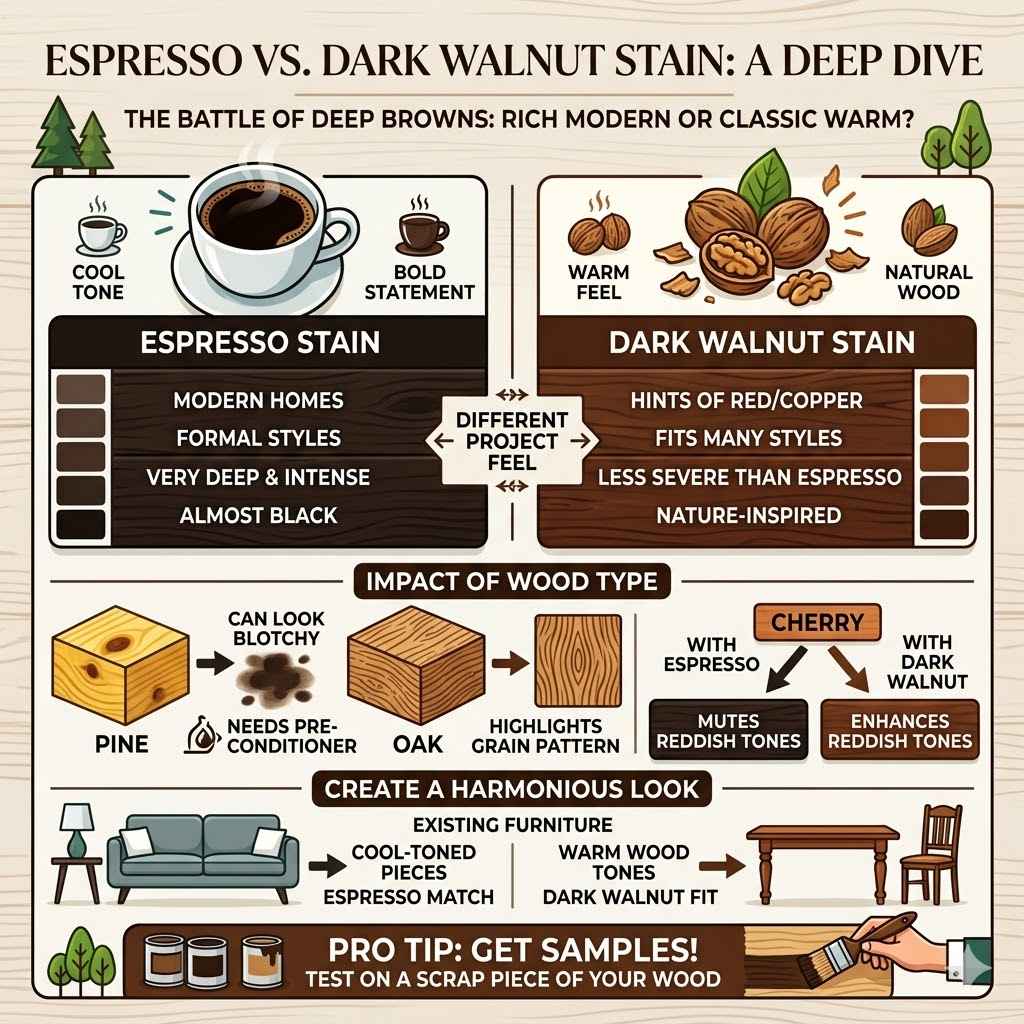 Espresso vs. Dark Walnut Stain 