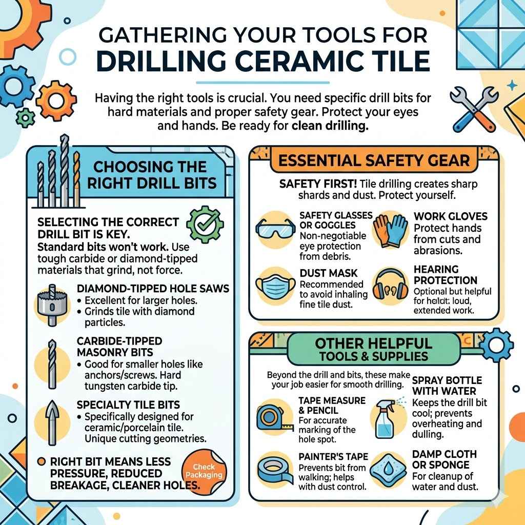 Gathering Your Tools for Drilling Ceramic Tile
