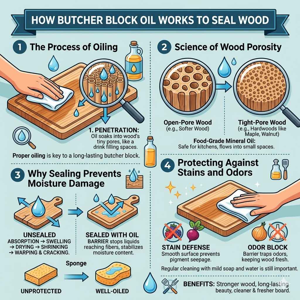 How Butcher Block Oil Works to Seal Wood