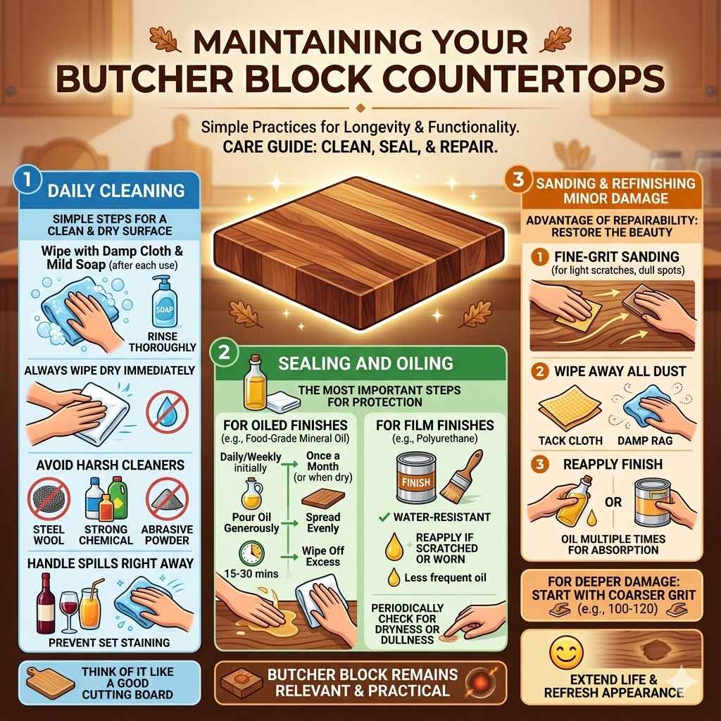 Maintaining Your Butcher Block Countertops