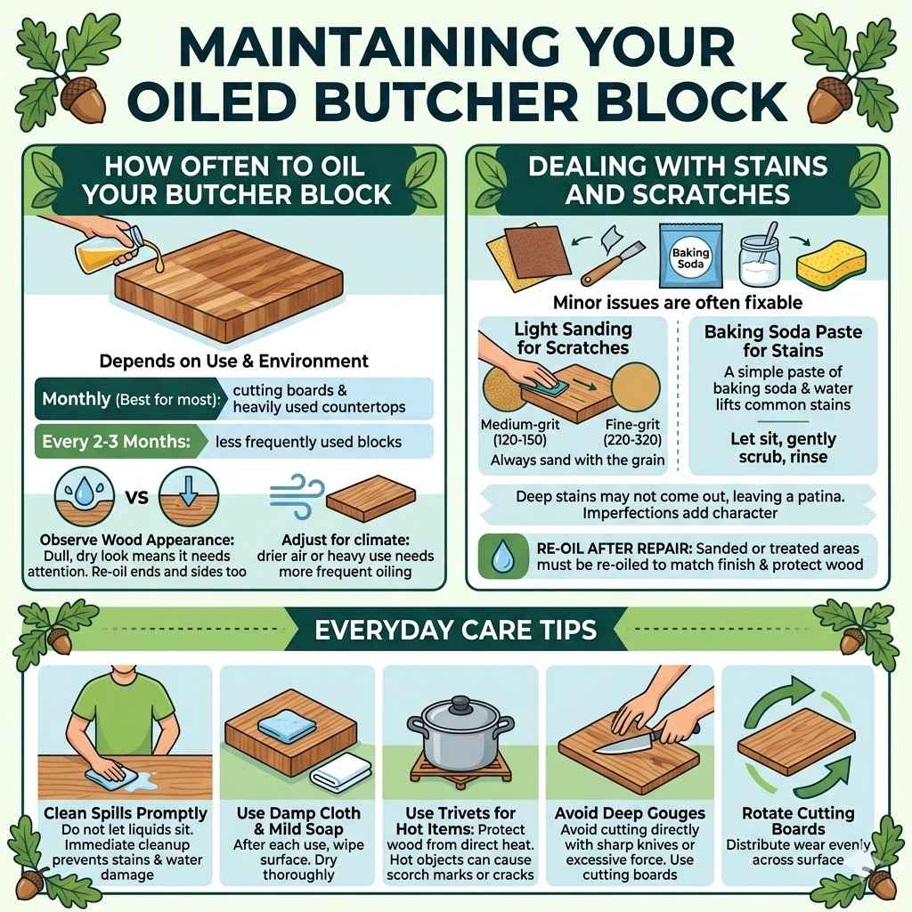 Maintaining Your Oiled Butcher Block