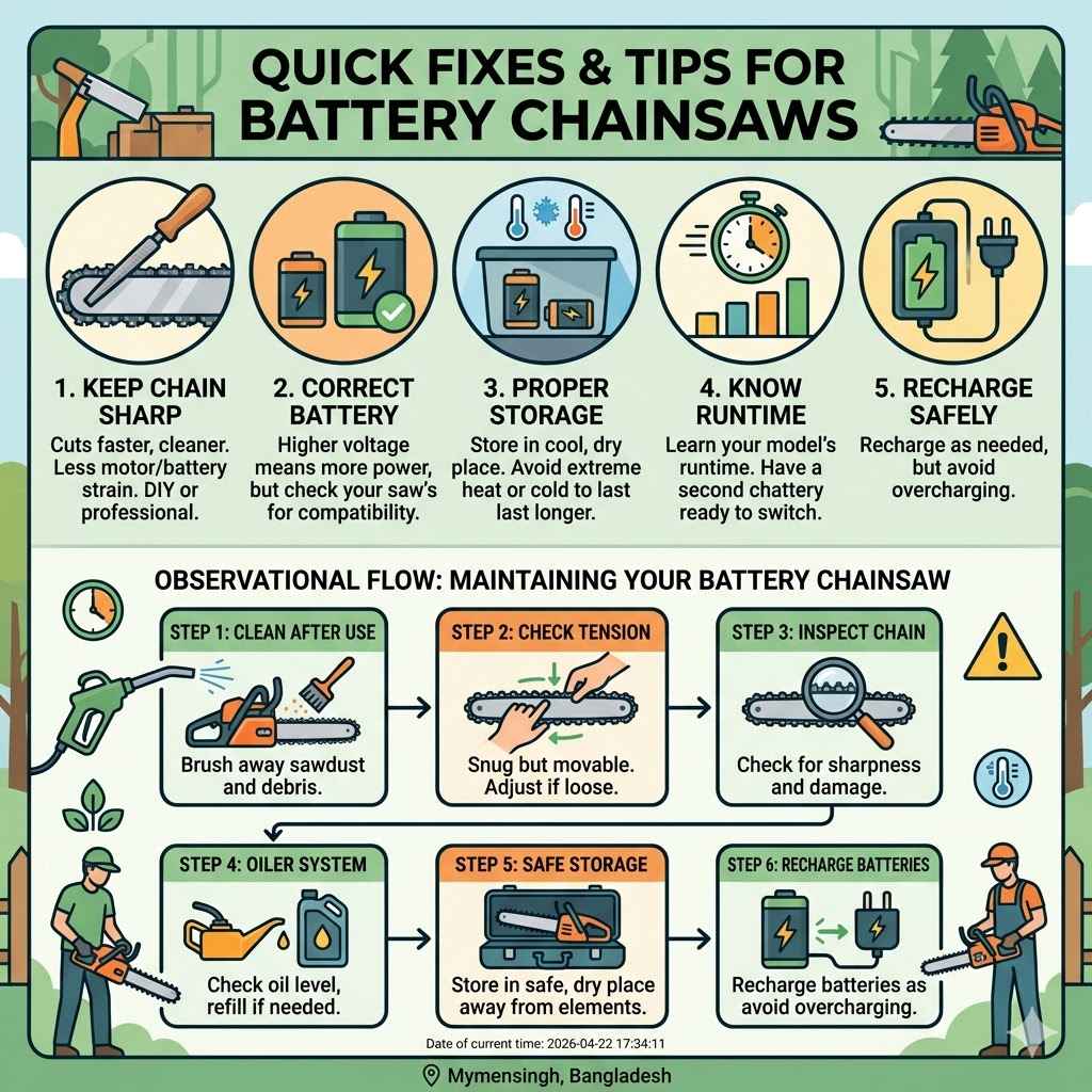 Quick Fixes & Tips for Battery Chainsaws