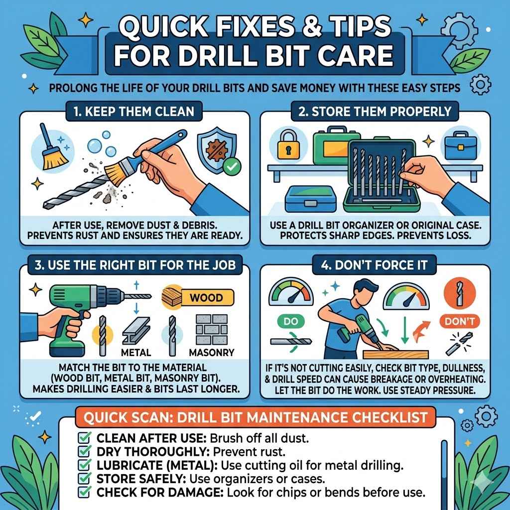 Quick Fixes and Tips for Drill Bit Care