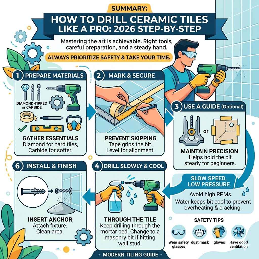 Summary of How to Drill Ceramic Tiles Like a Pro