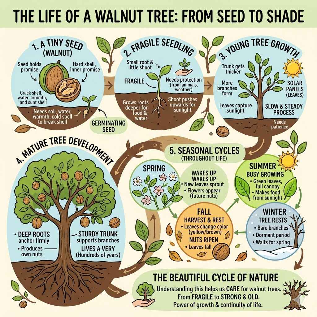 The Life of a Walnut Tree: From Seed to Shade




