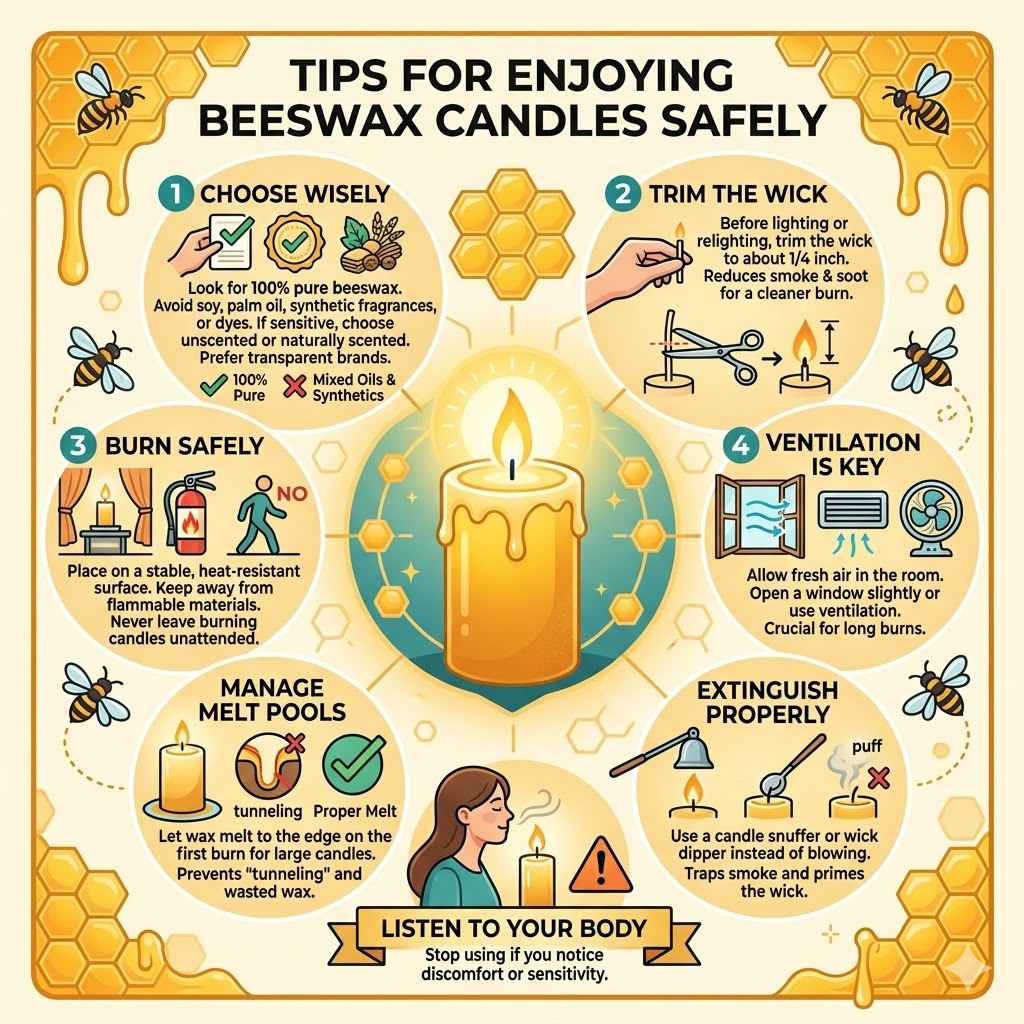 Tips for Enjoying Beeswax Candles Safely