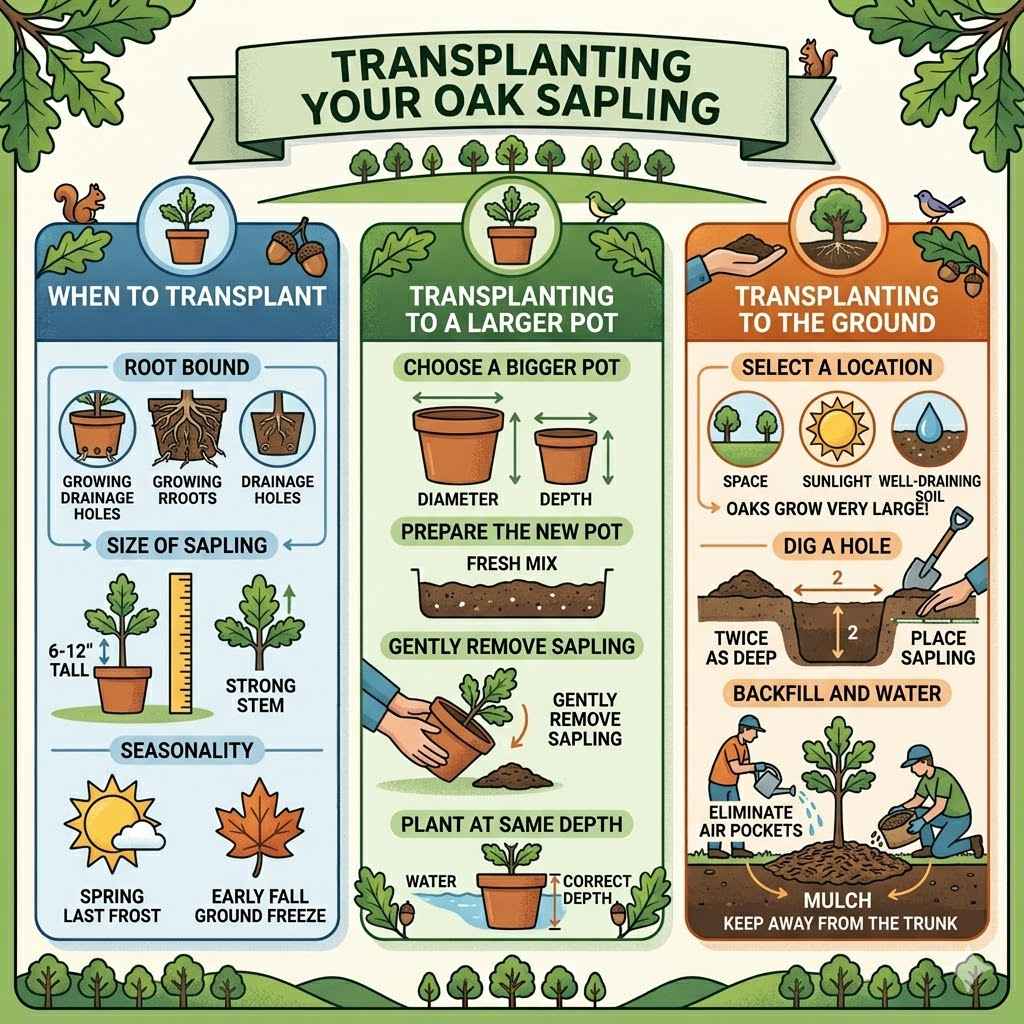 Transplanting Your Oak Sapling