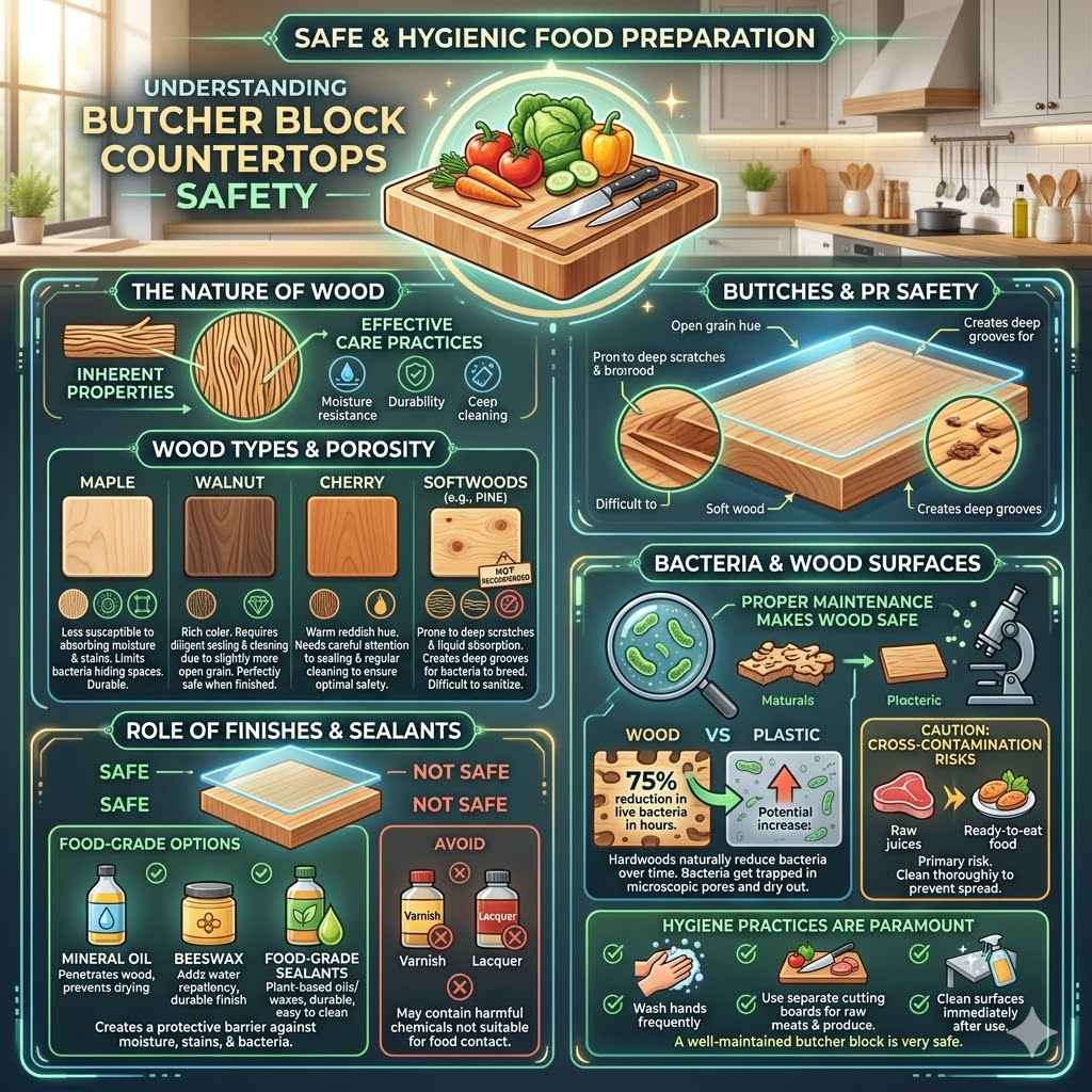Understanding Butcher Block Countertops Safety
